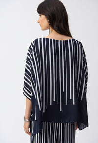 Boat Neckline Abstract Print Top