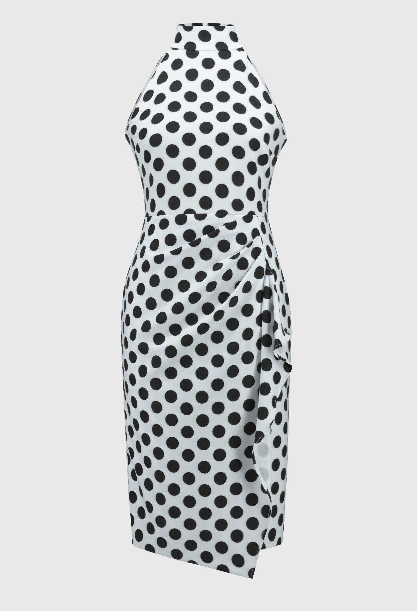 Polka-dot Halter Wrap Dress