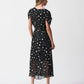 V-neck Polka Dot Midi Dress