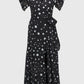 V-neck Polka Dot Midi Dress