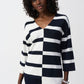 Casual Striped V-neck Pullover