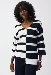 Casual Striped V-neck Pullover