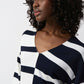 Casual Striped V-neck Pullover