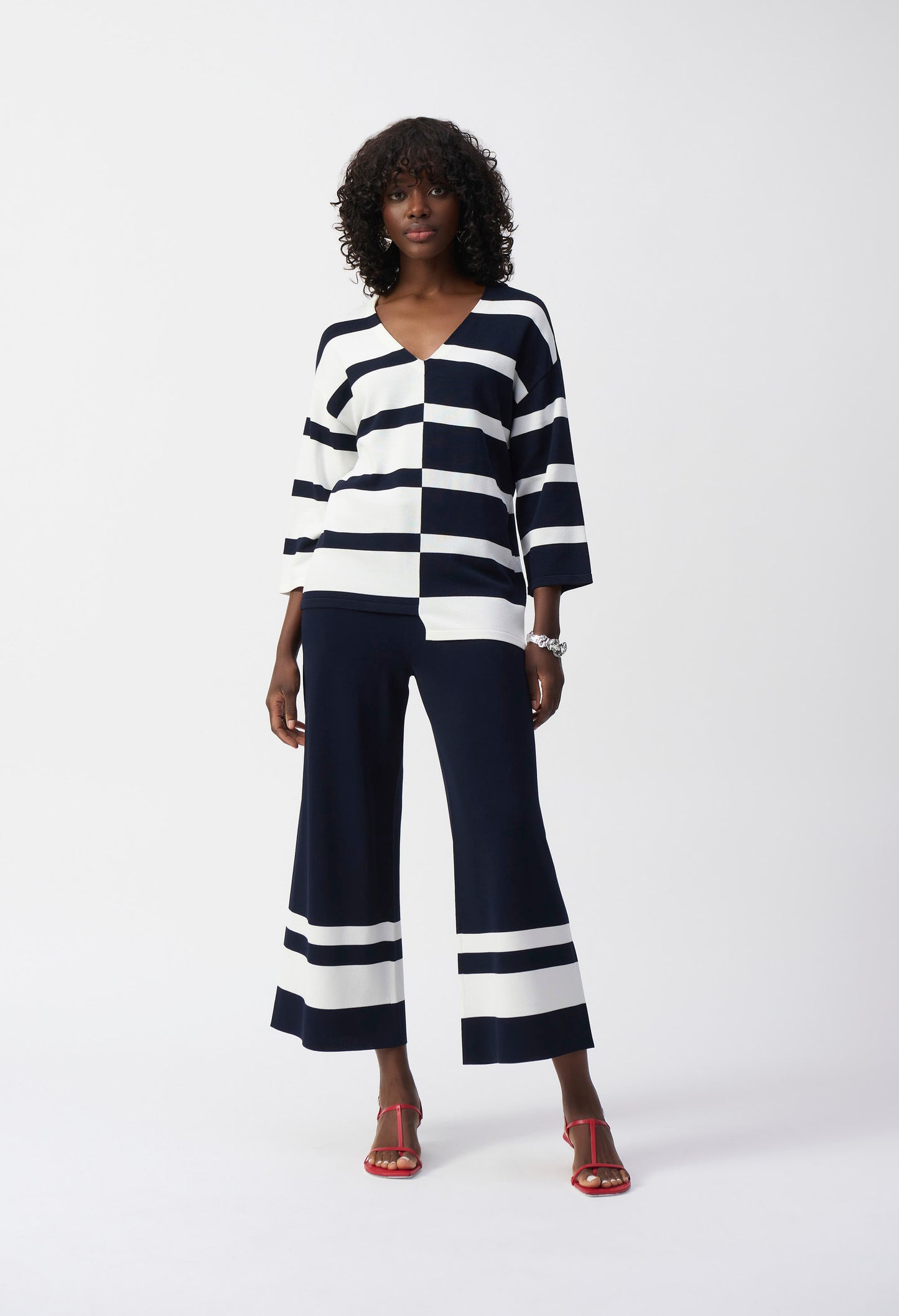 Striped Casual Wide-leg Trousers