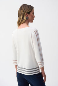 Mesh Stripe Detail Top