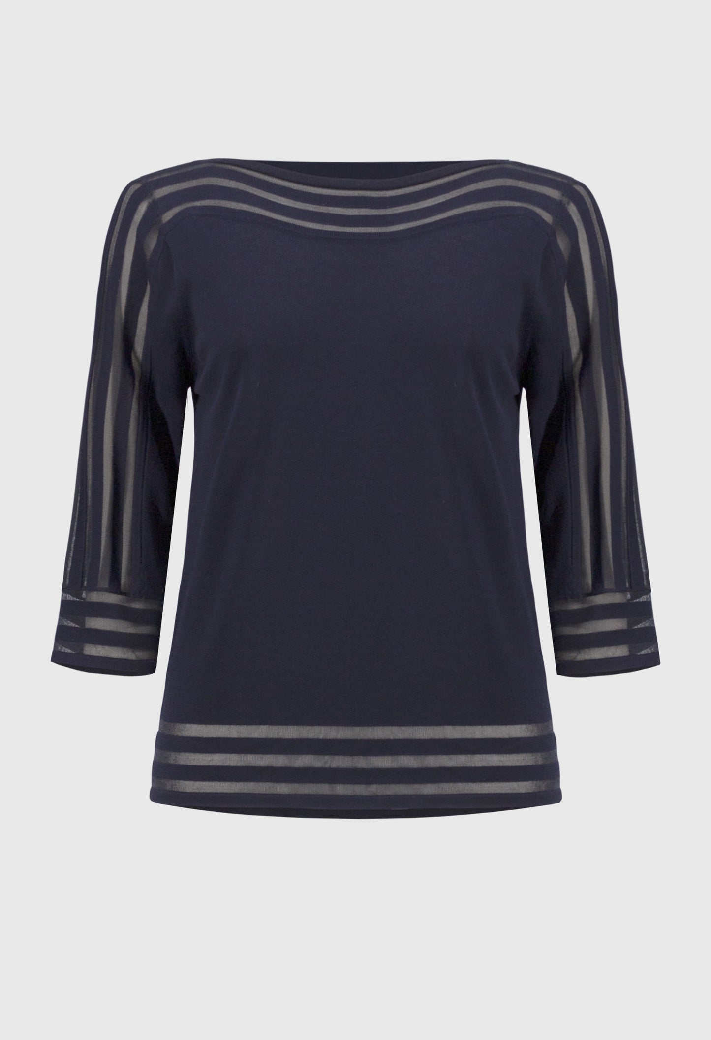 Mesh Stripe Detail Top