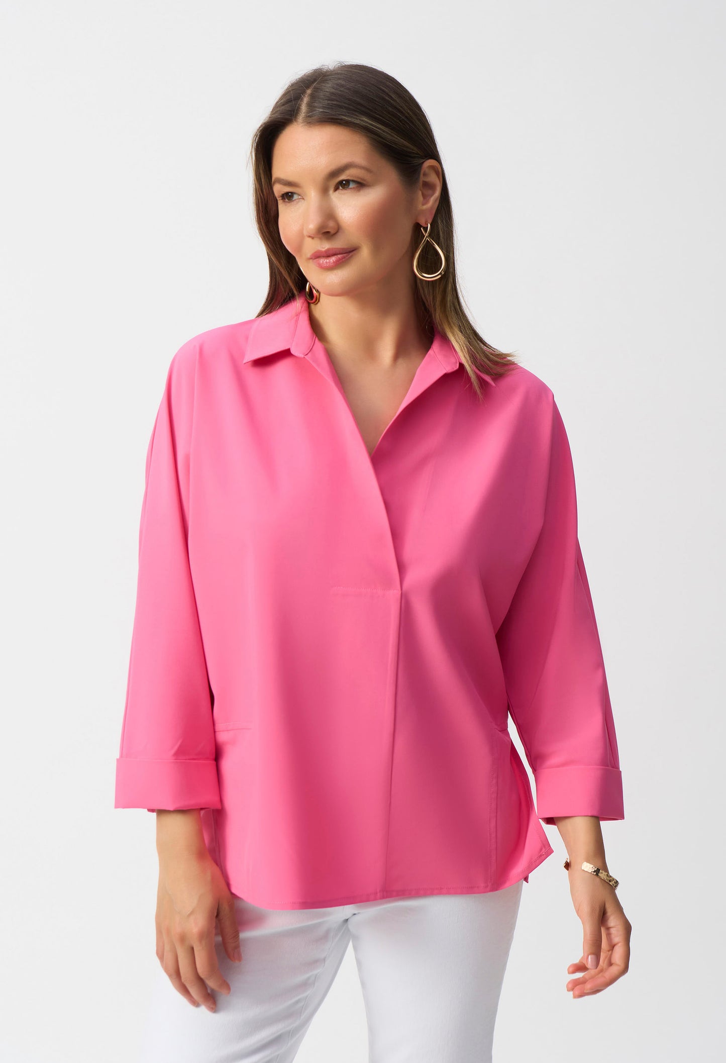 Casual Collarless Long-sleeve Shirt