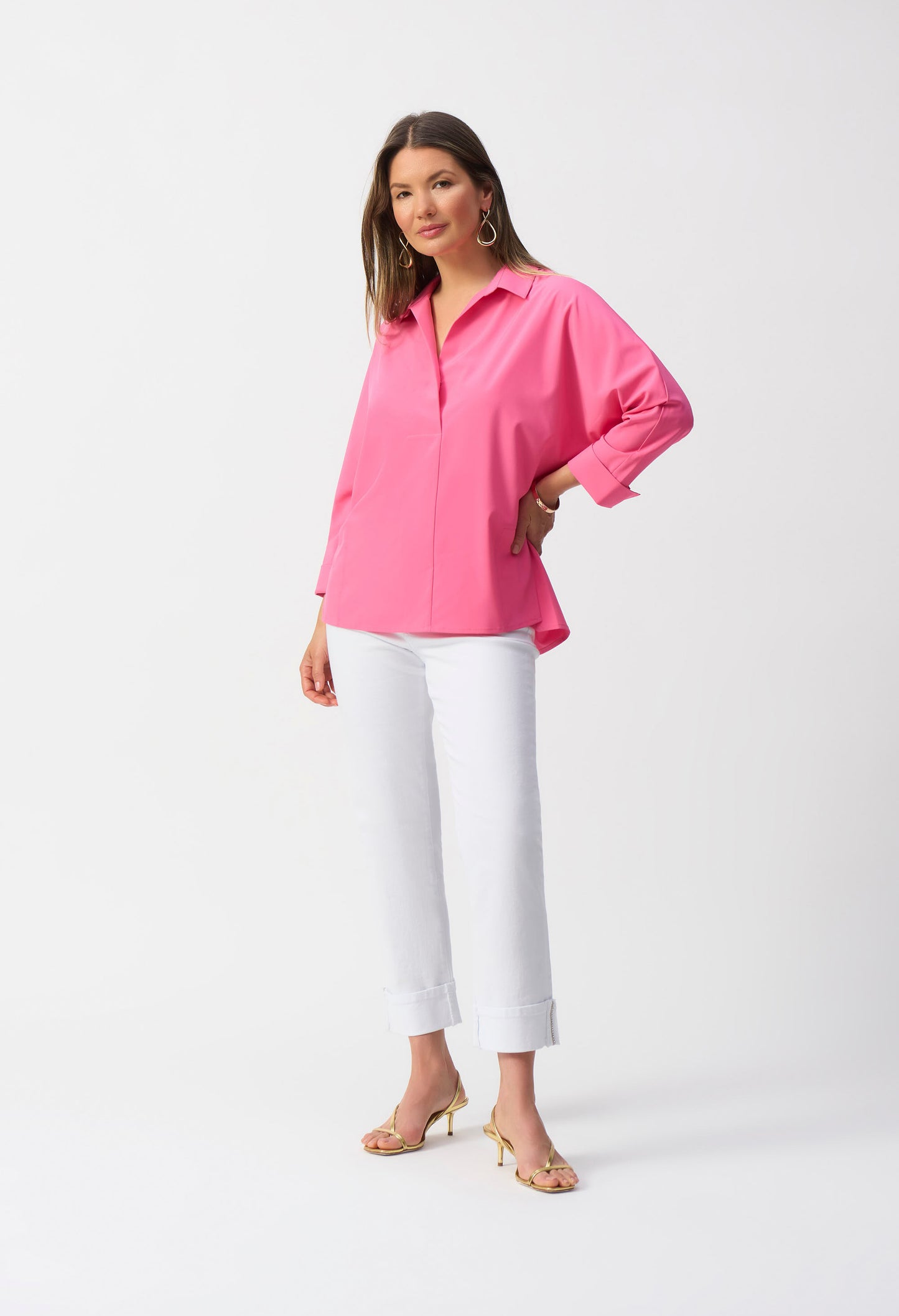 Casual Collarless Long-sleeve Shirt