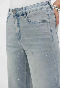 Wide-leg Mid-rise Embellished Jeans