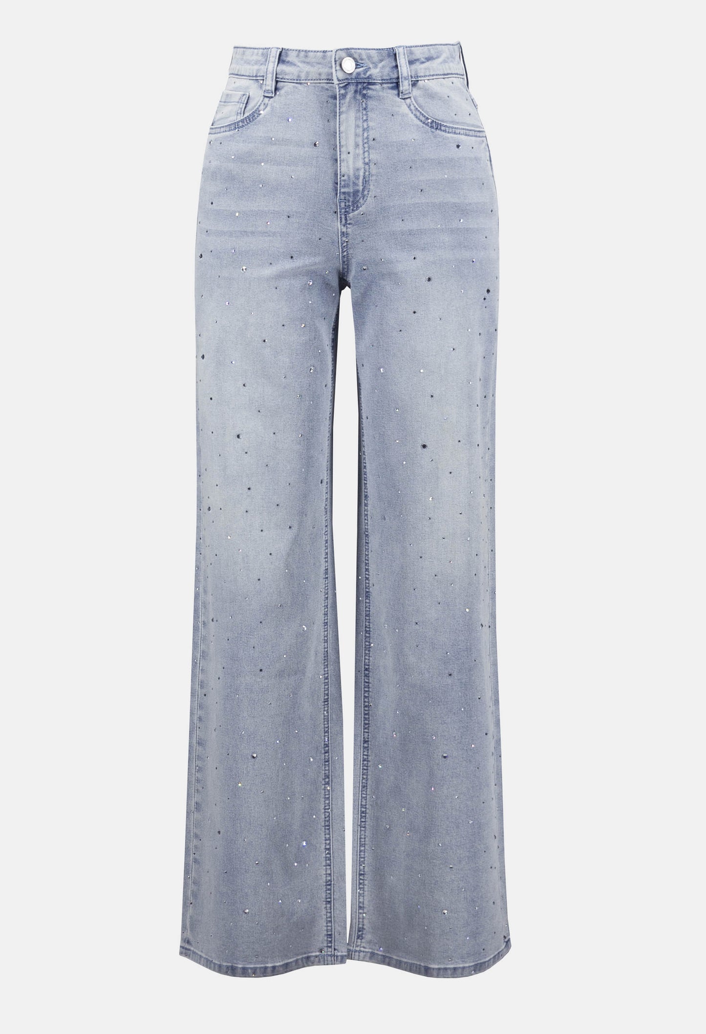 Wide-leg Mid-rise Embellished Jeans