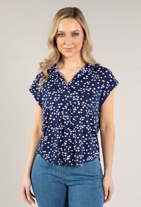 V Neckline Polka Dot Top