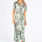 Palm Print V Neckline Dress