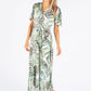 Palm Print V Neckline Dress