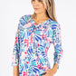 Tie Neckline Floral Mix Top