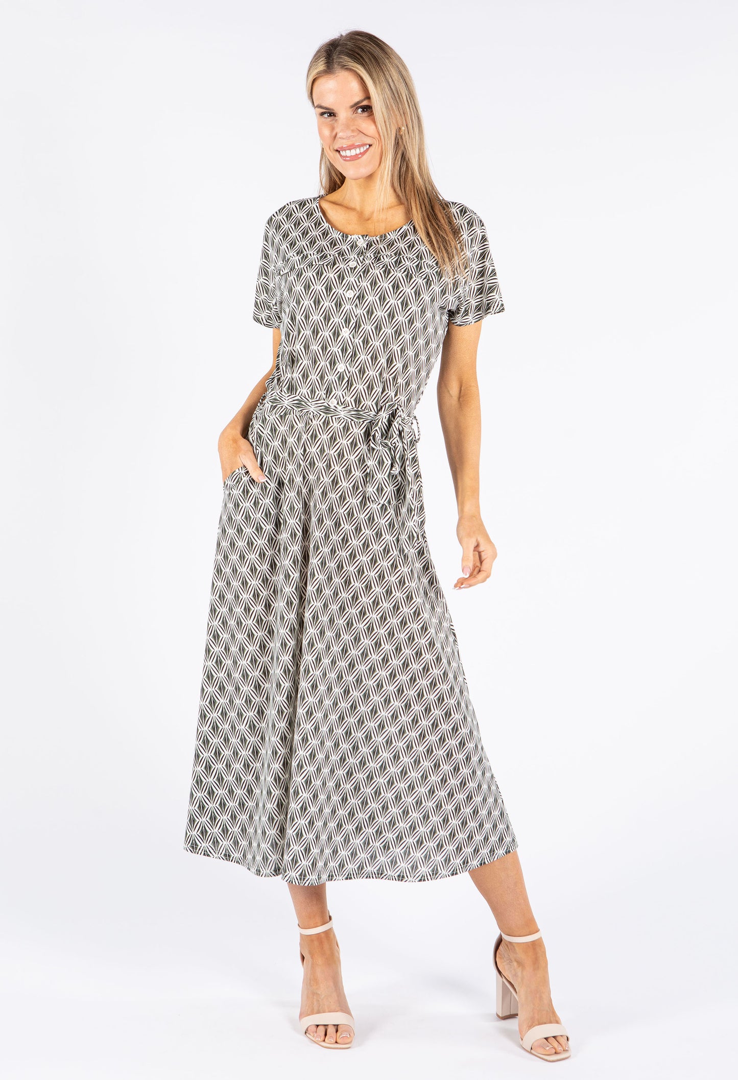 Printed Buttoned Down Dress