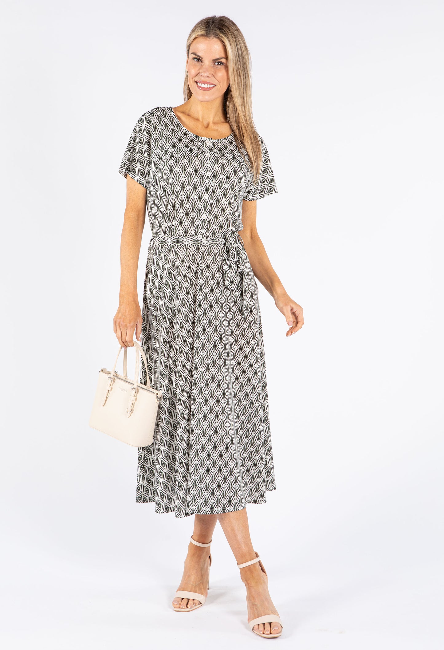 Printed Buttoned Down Dress