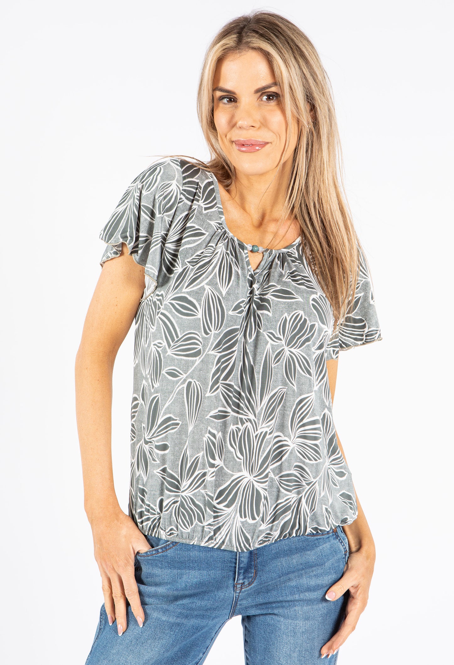 Floral Tropic Print Top