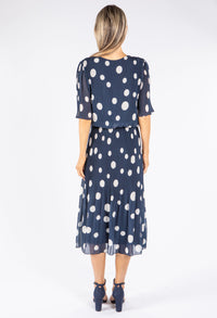 Plisse Pop Over Polka Dot Dress