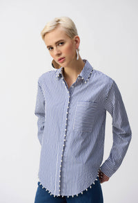 Striped Casual Button Blouse