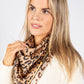 Leopard Print Silk Neck Scarf