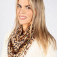 Leopard Print Silk Neck Scarf