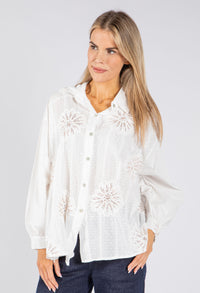 Sequin and Floral Embroidered Blouse