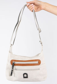 Double Zip Double Front Pocket Cross Body Bag