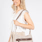 Faux Leather Double Zip Cross Body Bag