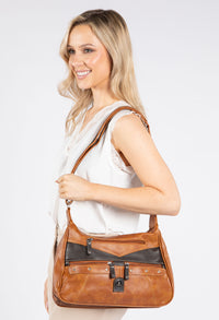 Double Zip Multi Pocket Cross Body Bag