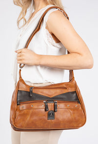 Double Zip Multi Pocket Cross Body Bag