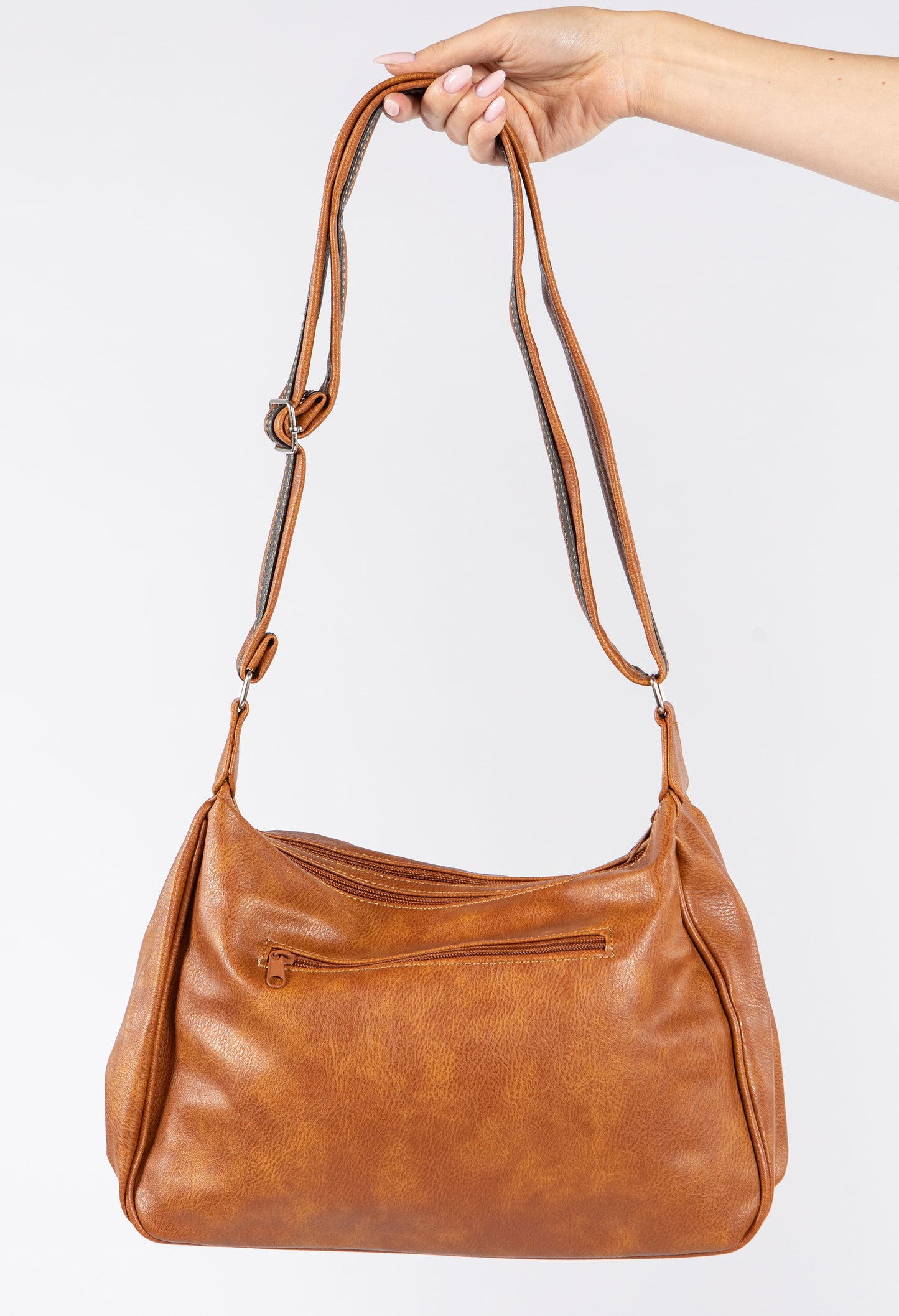 Double Zip Multi Pocket Cross Body Bag