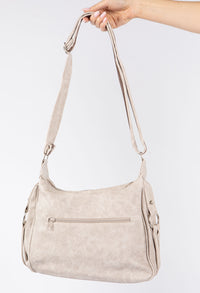 Contrast Double Zip Cross Body Bag