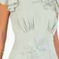 Sage Green Floral Embroidered Cowl Back Maxi Dress