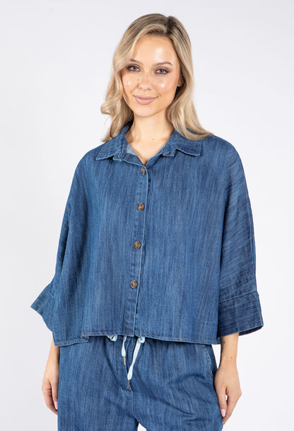 Denim Cropped Shirt