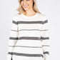 Stripe and Diamante Detail Knit Pullover