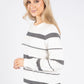 Stripe and Diamante Detail Knit Pullover