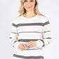 Stripe and Diamante Detail Knit Pullover