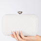 Luxury Pearl Clutch Bag with Crystal Fastener