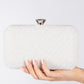 Luxury Pearl Clutch Bag with Crystal Fastener