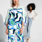 Puff Sleeve Pullover, Abstract Print