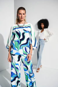 Puff Sleeve Pullover, Abstract Print