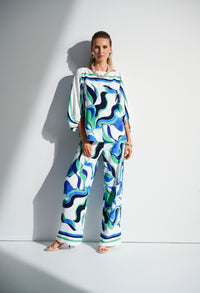 Puff Sleeve Pullover, Abstract Print