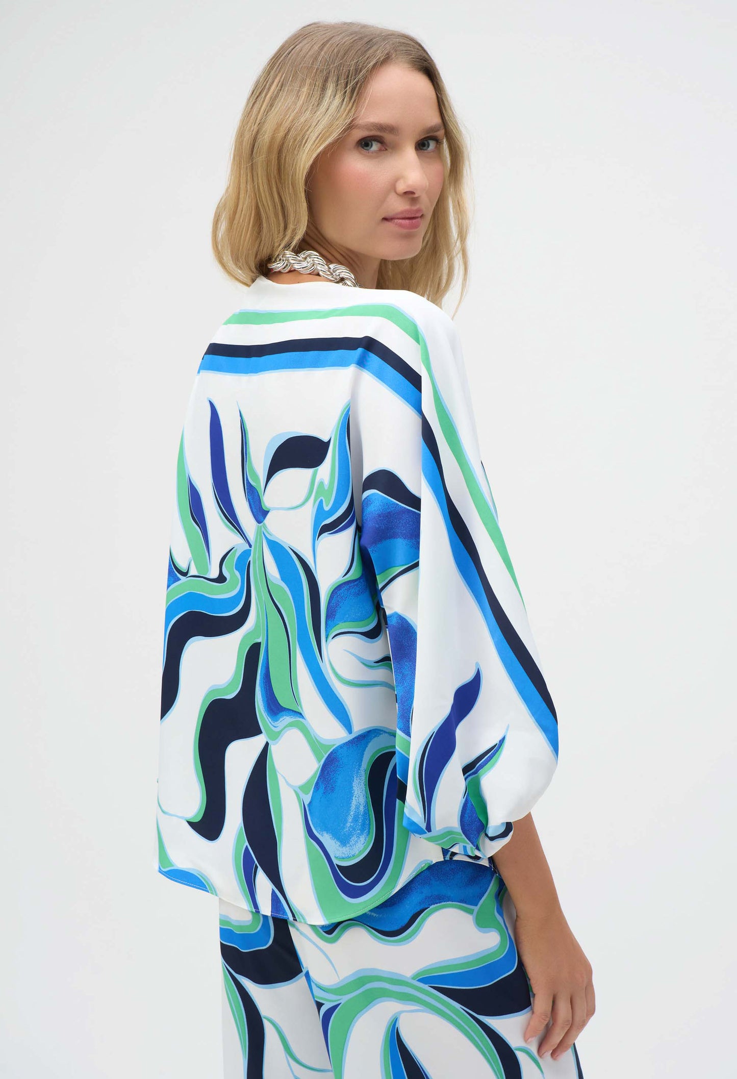 Puff Sleeve Pullover, Abstract Print