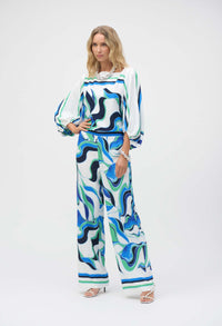 Puff Sleeve Pullover, Abstract Print