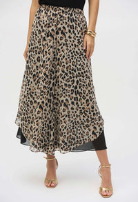 Chiffon Animal Print Reversible Culotte Pant