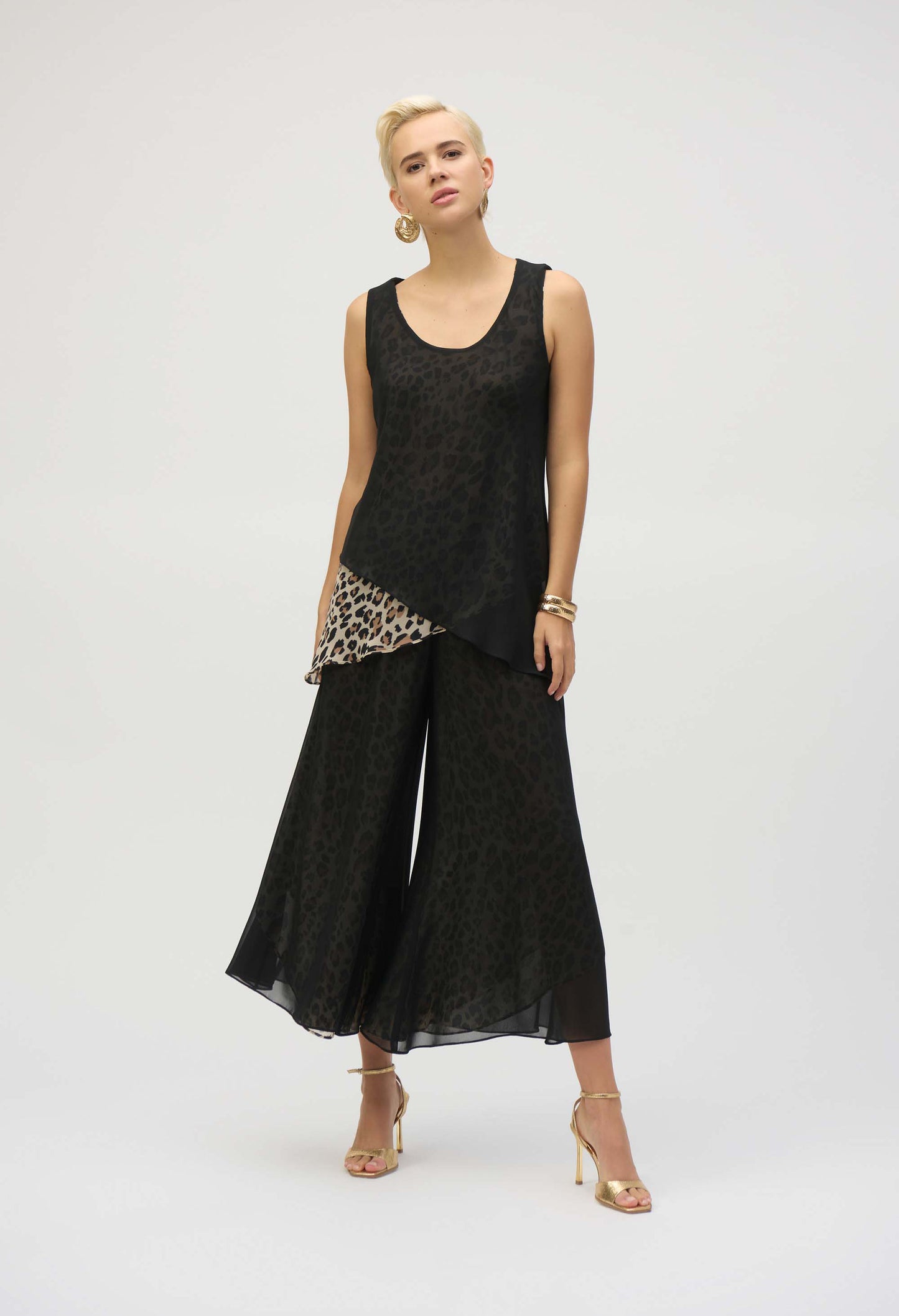 Chiffon Animal Print Reversible Culotte Pant