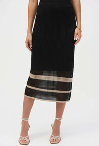 Striped High-waist Bodycon Skirt