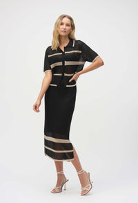 Striped High-waist Bodycon Skirt