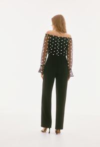 Polka Dot Off-shoulder Jumpsuit