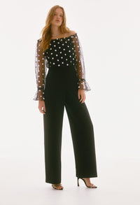 Polka Dot Off-shoulder Jumpsuit